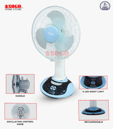 Sogo Rechargeable Table/Desk Fan (JPN-630)